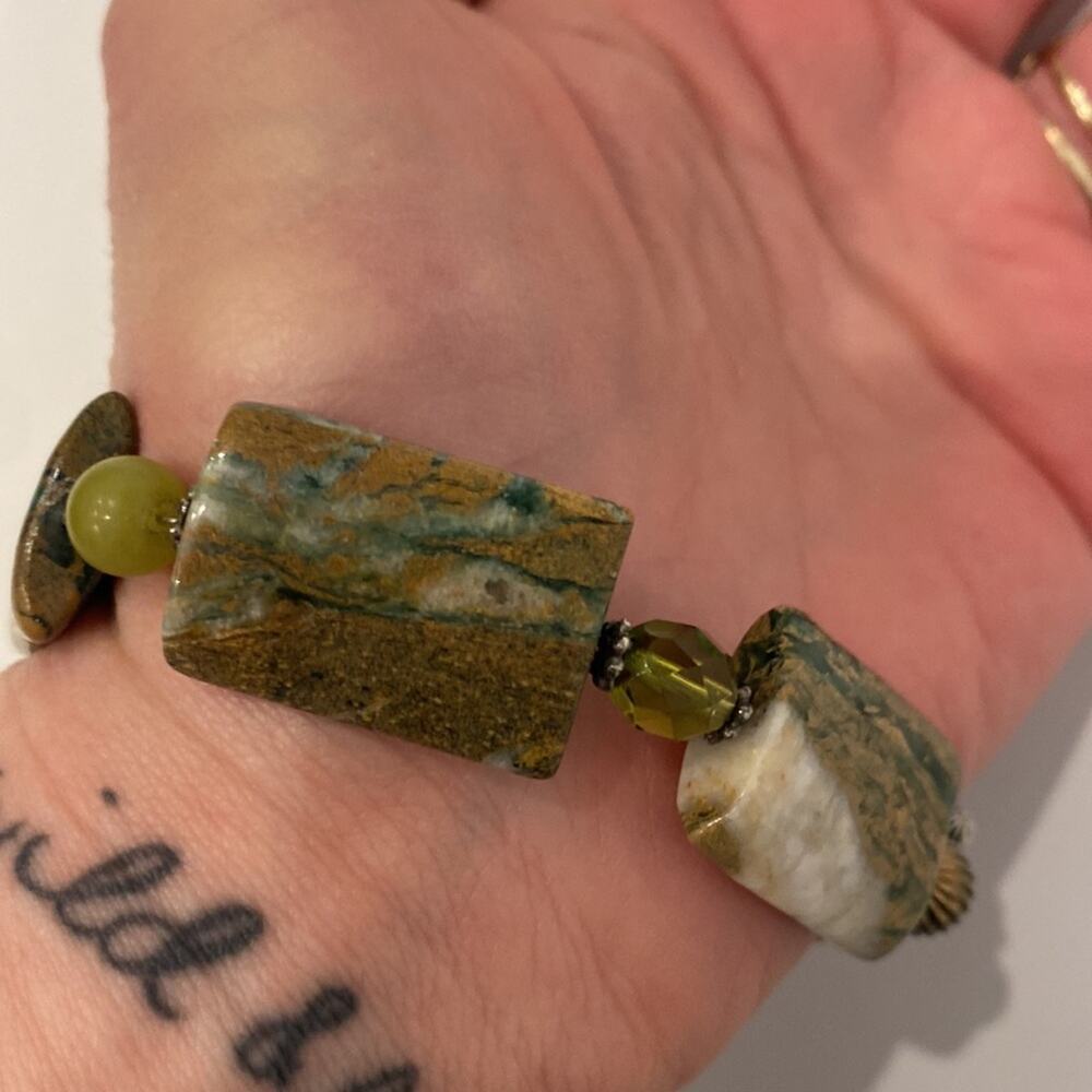 Bracelet Multicolored Rectangular Gemstones With … - image 4